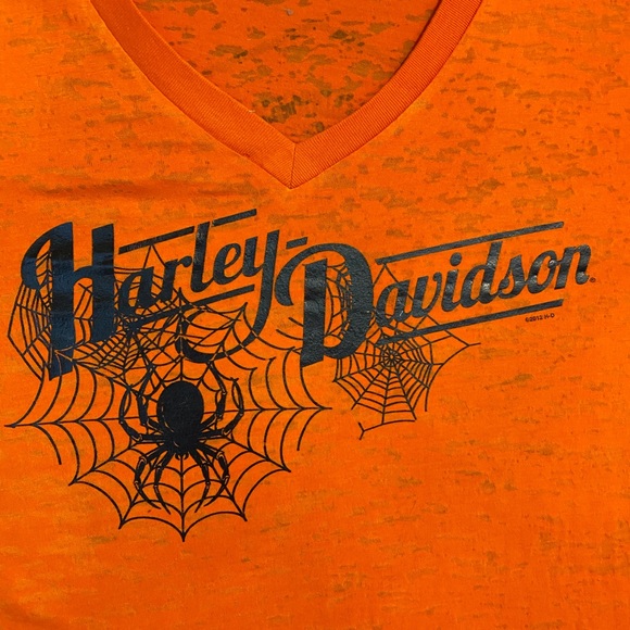 Orange Burnout Harley Tee - Picture 2 of 7